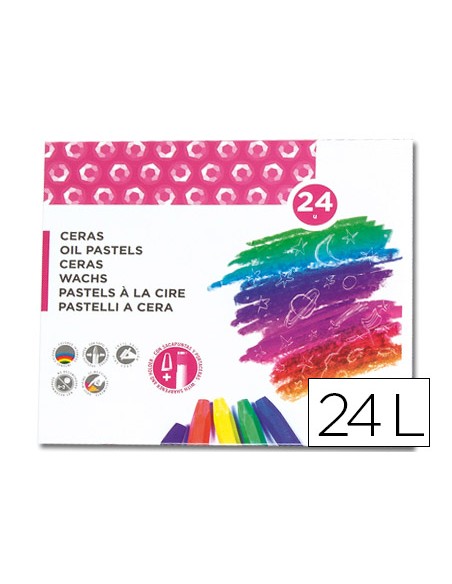 Lapices cera semi blanda lider papel caja de 24 unidades colores surtidos