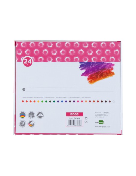 Lapices cera semi blanda lider papel caja de 24 unidades colores surtidos