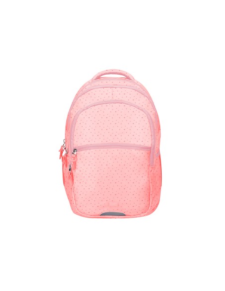 Mochila escolar liderpapel multibolsillo para portatil rosa estrellas 450x145x300 mm