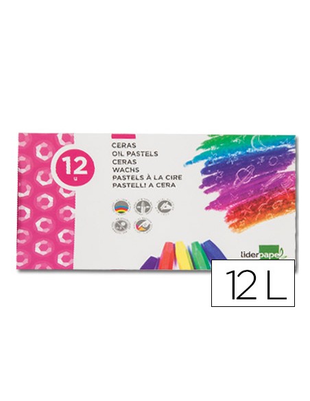Lapices cera semi blanda lider papel caja de 12 unidades colores surtidos