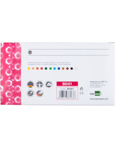 Lapices cera semi blanda lider papel caja de 12 unidades colores surtidos