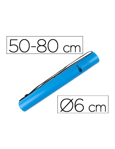 Portaplanos plastico liderpapel diametro 6 cm extensible hasta 80 azul