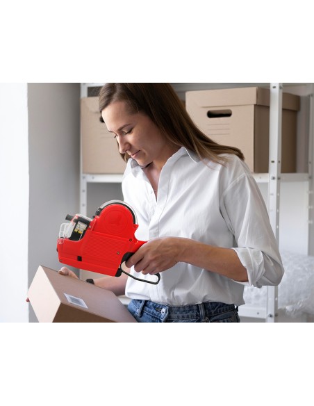 Etiquetadora q-connect 2 rodillo 10 digitos