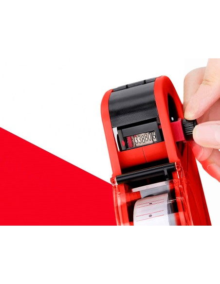 Etiquetadora q-connect 1 rodillo 8 digitos
