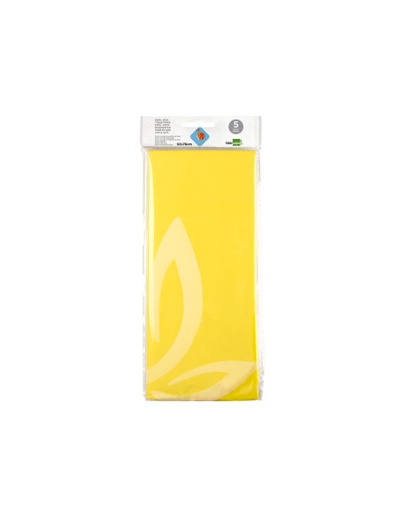 Papel seda liderpapel 52x76cm 18g/m2 bolsa de 5 hojas amarillo