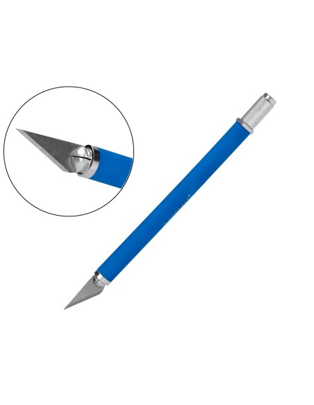Bisturi q-connect metalico aleacion de aluminio con goma - 5 cuchillas de repuesto - blister 1 unidad