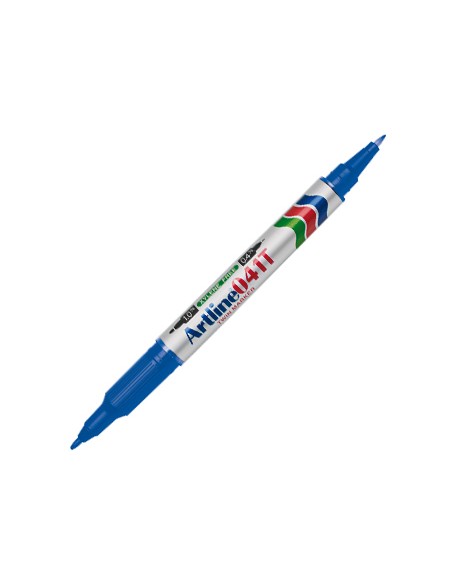 Rotulador artline marcador permanente ek-041t azul doble punta 0.4 y 1.0 mm