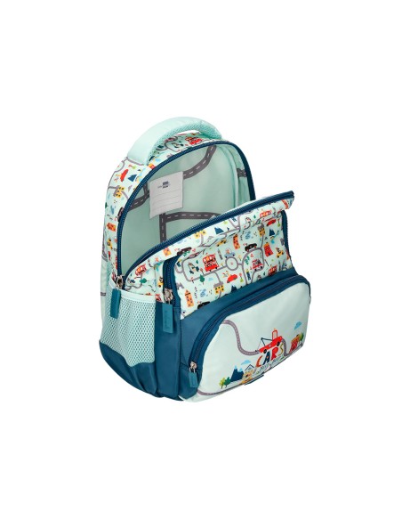 Mochila escolar liderpapel multibolsillo infantil azul cars 350x110x270 mm