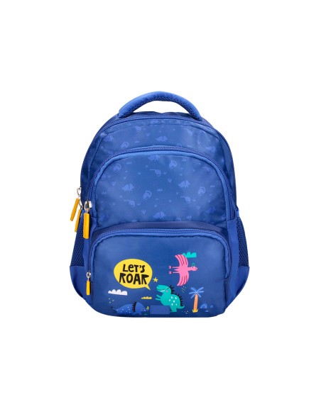 Mochila escolar liderpapel multibolsillo infantil azul dino 350x110x270 mm