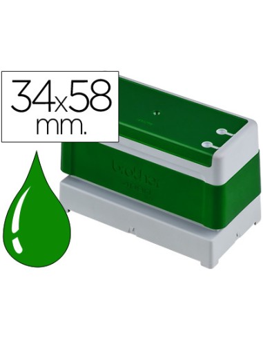 Sello automatico brother 34 mm x 58 mm verde
