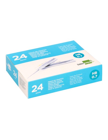 Minas liderpapel grafito 0,7 mm hb tubo de 12 minas longitud 60 mm