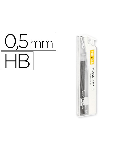 Minas liderpapel grafito 0,5 mm hb tubo de 12 minas longitud 60 mm