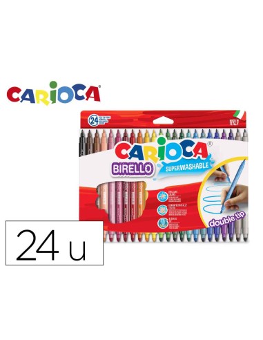 Rotulador carioca birello doble punta caja de...