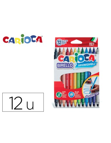 Rotulador carioca birello doble punta caja de...