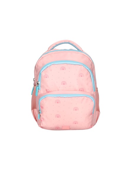 Mochila escolar liderpapel multibolsillo infantil rosa rainbows 350x110x270 mm