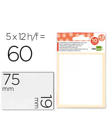 Etiquetas liderpapel sobre de 10 h. + 2 h....