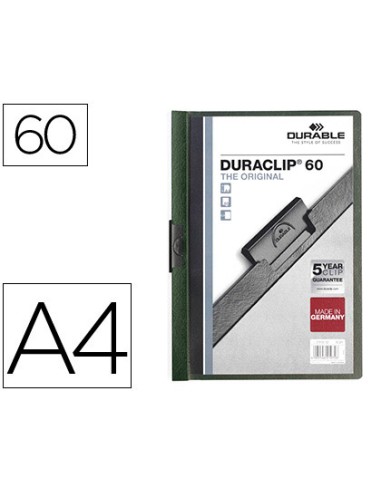 Carpeta duraclip dossier pinza lateral verde...
