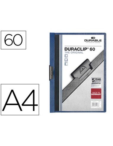 Carpeta duraclip dossier pinza lateral azul...