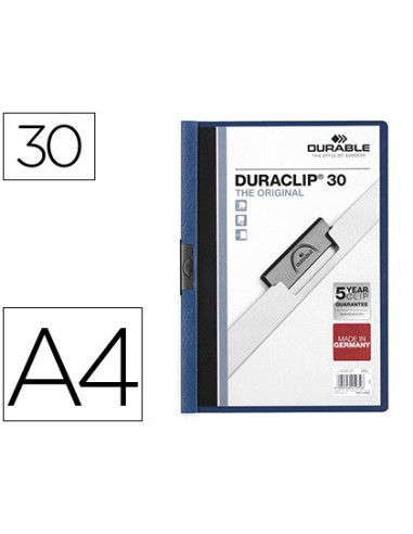 Carpeta duraclip dossier pinza lateral azul...
