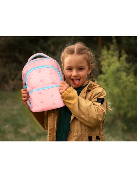 Mochila escolar liderpapel multibolsillo infantil rosa rainbows 350x110x270 mm
