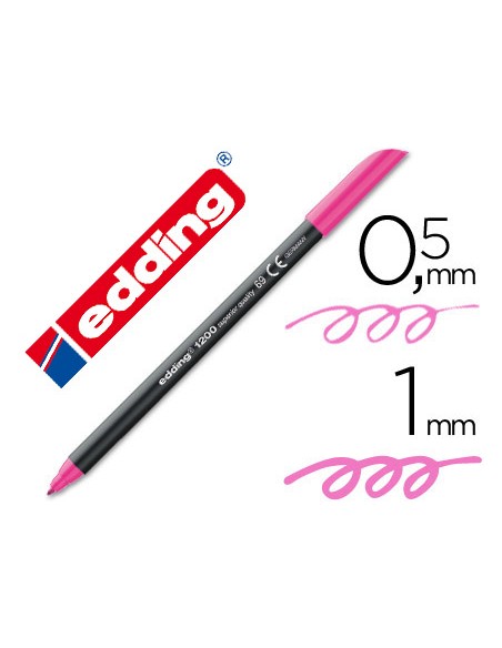 Rotulador edding punta fibra 1200 rosa neon n.69 punta de fibra 0,5 mm