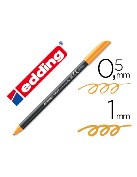 Rotulador edding punta fibra 1200 naranja neon n.66 punta de fibra 0,5 mm