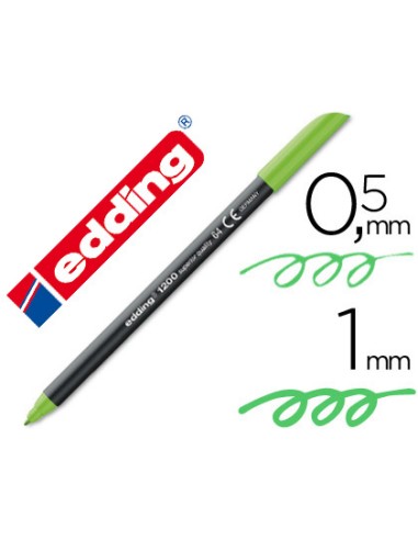 Rotulador edding punta fibra 1200 verde neon...