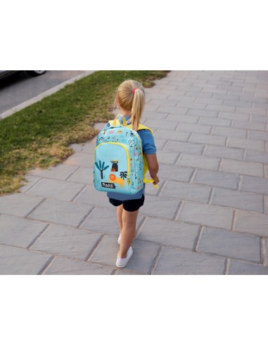 Mochila escolar liderpapel safari infantil azul...
