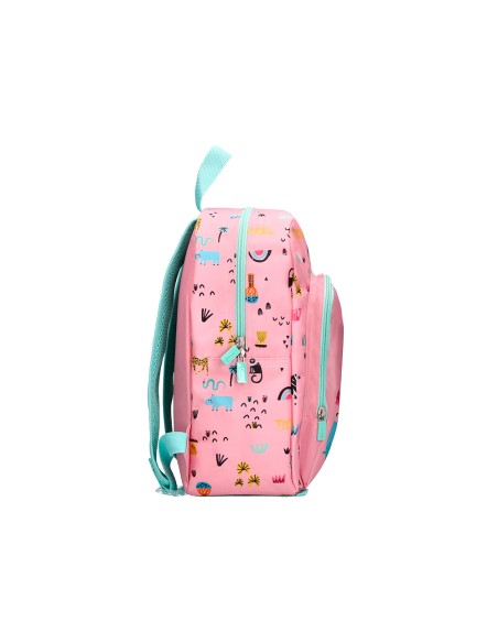Mochila escolar liderpapel safari infantil rosa cebra 330x110x250