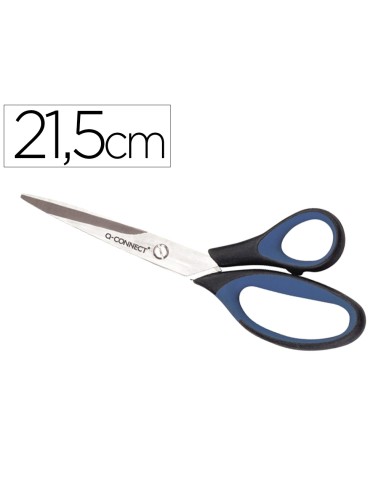 Tijera oficina q-connect mango caucho 8\" 21'5...