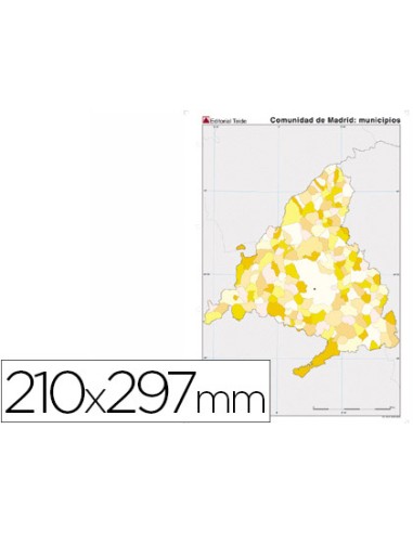 Mapa mudo color din a4 comunidad de madrid...