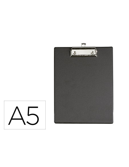 Portanotas maul din a5 carton plastificado pvc con pinza color negro