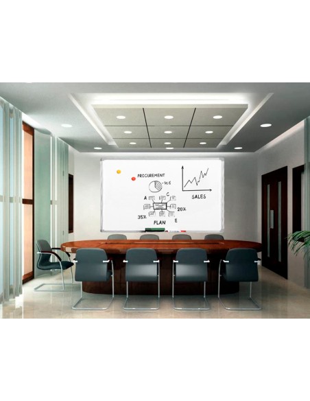 Pizarra blanca q-connect lacada magnetica marco de aluminio 150x100 cm