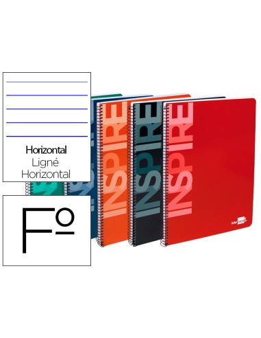 Cuaderno espiral liderpapel folio inspire tapa...