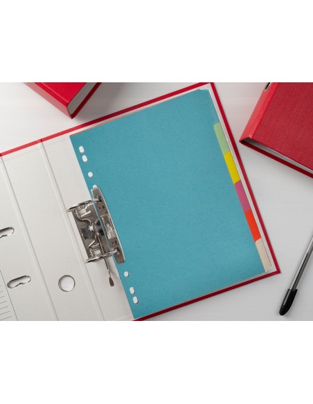 Separador q-connect cartulina juego de 6 separadores din a4 multitaladro