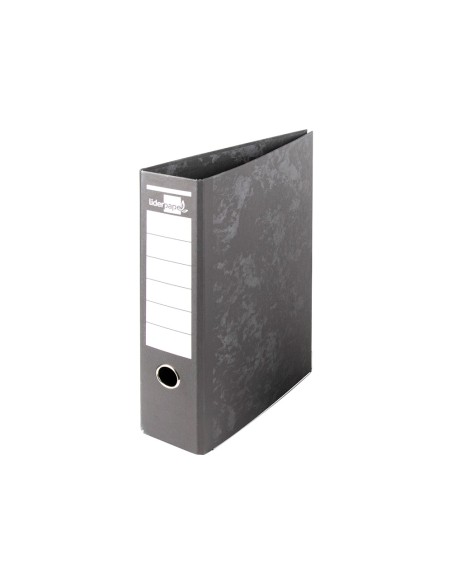 Archivador de palanca liderpapel folio carton forrado sin rado lomo 80mm negro compresor metalico