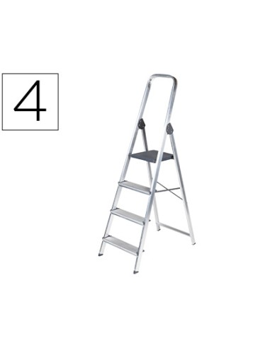 Escalera q-connect de aluminio 4 peldaños...