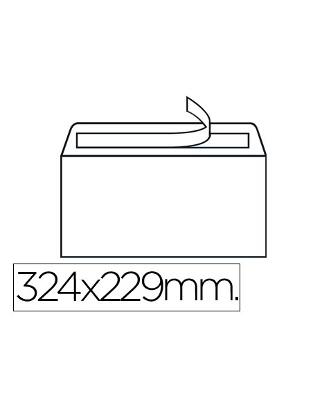 Sobre liderpapel n.14 blanco din c4 229x324 mm tira de silicona caja de 250 unidades