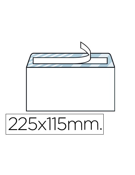 Sobre liderpapel n.5 blanco americano 115x225mm tira de silicona open system caja de 500 unidades