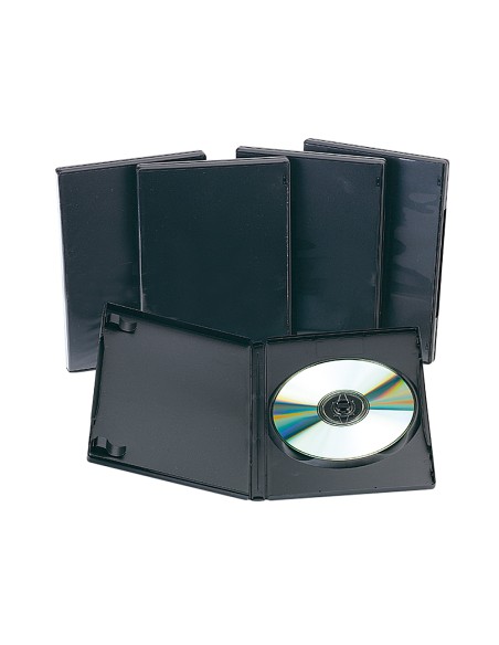 Caja dvd q-connect -con interior negro -pack de 5 unidades