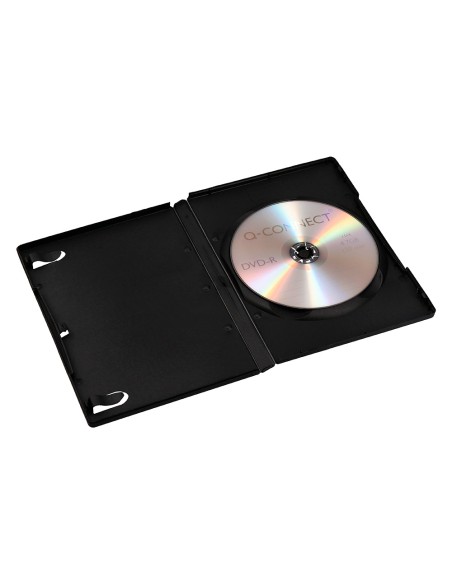 Caja dvd q-connect -con interior negro -pack de 5 unidades