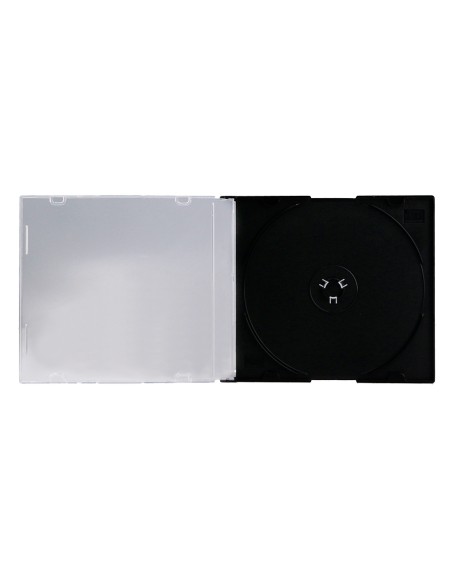 Caja de cd q-connect slim -con interior negro -pack de 25 unidades