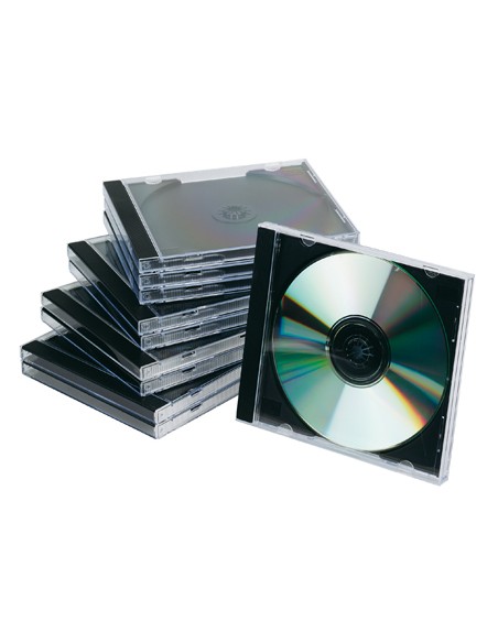 Caja de cd q-connect -con interior negro -pack de 10 unidades