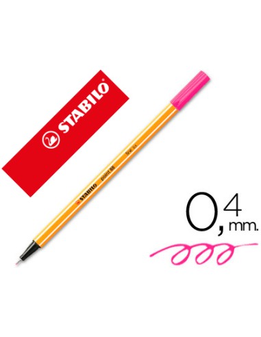 Rotulador stabilo punta de fib ra point 88 rosa...