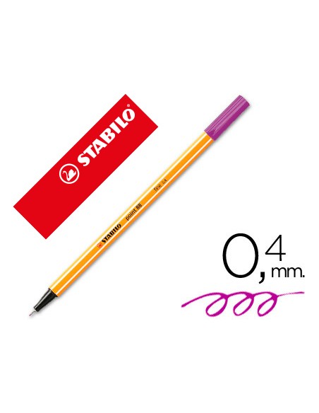 Rotulador stabilo punta de fib ra point 88 violeta punta fina 0,4mm