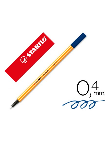 Rotulador stabilo punta de fib ra point 88 azul oscuro punta fina 0,4mm
