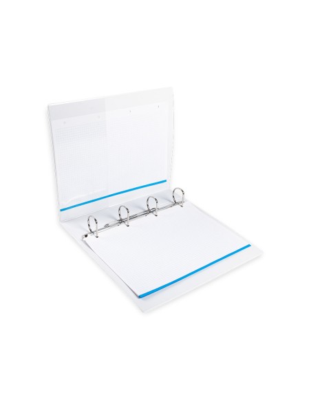 Carpeta canguro 4 anillas mixtas 40mm liderpapel a4 plastico color blanco