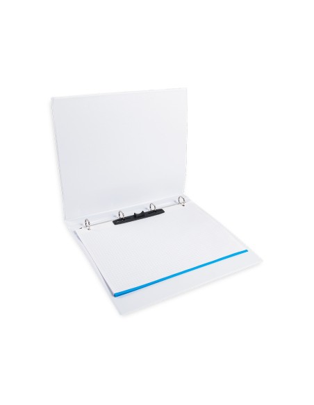 Carpeta canguro 4 anillas mixtas 16mm liderpapel a4 plastico color blanco