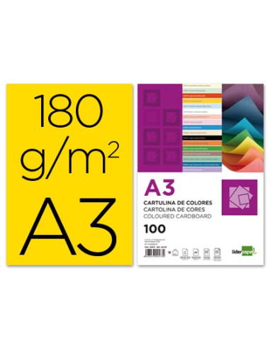 Cartulina liderpapel a3 180g/m2 amarillo...