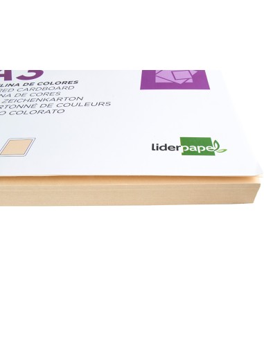 Cartulina liderpapel a3 180g/m2 crema paquete...